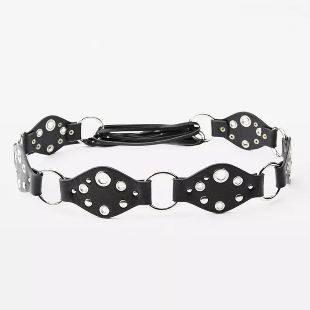 NWT Zara Woman Accessories COMBINATION LEATHER DIAMOND BELT Size 32